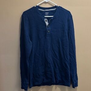 Jockey Navy Long Sleeve Henley Shirt